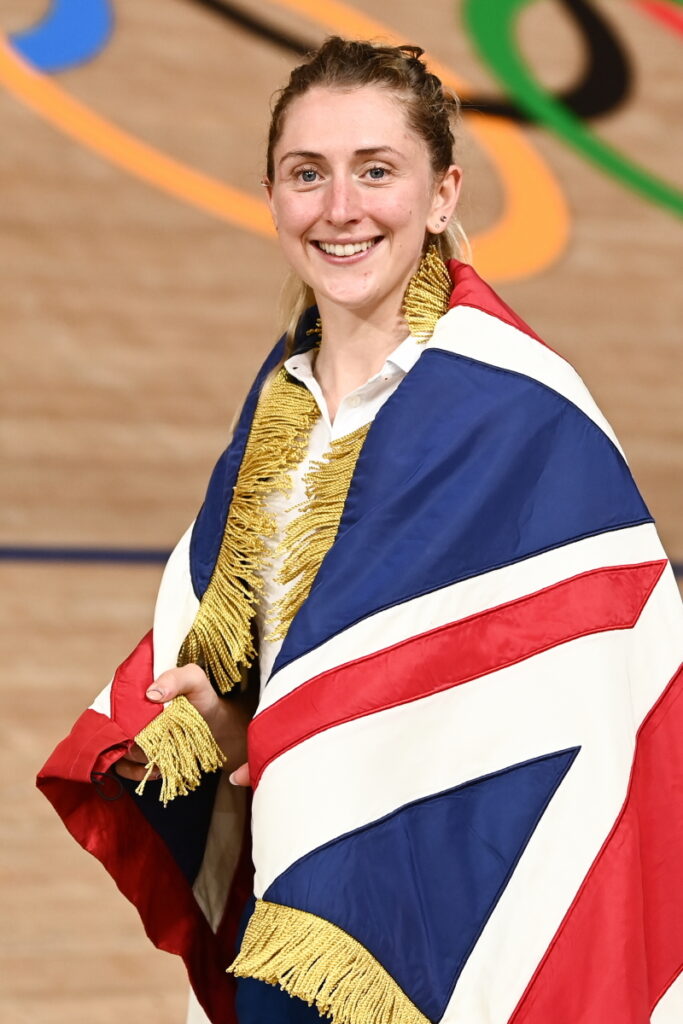 Laura Kenny of Great Britain is announced as the flag bearer for Team GB at the closing ceremony of the Tokyo Olympics